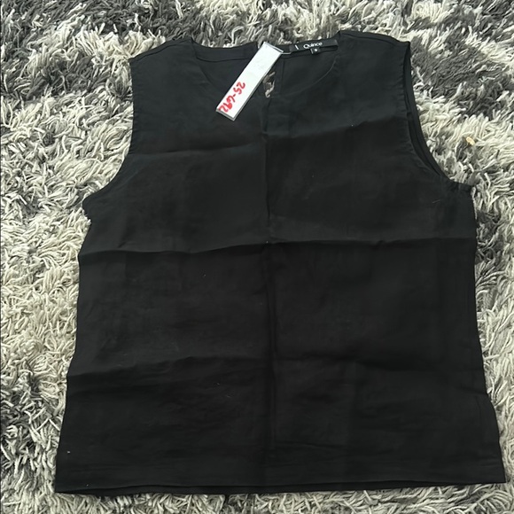 Quince Black Boxy Sleeveless Tank Top - Picture 1 of 4